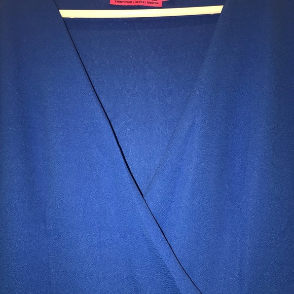 BooHoo Plus Front Wrap Jumpsuit Size 20 Blue - Picture 2 of 4